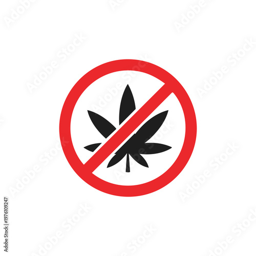 No Cannabis Sign Prohibited Marijuana Symbol