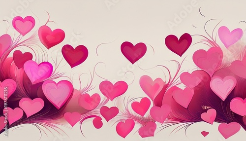 pink hearts on a white background