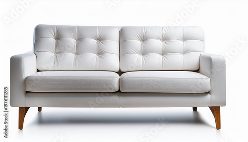 a high quality photograph of a single white couch sofa isolated on a transparant or white background