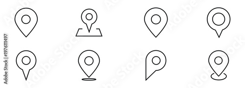 Map pin icon. location pin place marker. Location icon. Map marker pointer icon set. GPS location symbol collection. Modern map markers. Vector icon isolated on transparent background. 