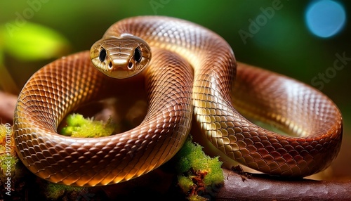 close up shot of a juvenile horseshoe whip snake hemorrhois hippocrepis