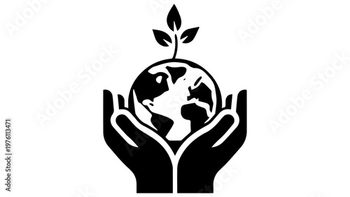 Two hands gently cradle the earth, a symbol of environmental care and sustainable future growth