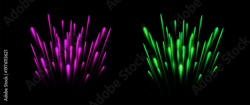 Neon Light Burst Abstract Glow Effect with Colorful Energy Rays and Dynamic Luminous Streaks