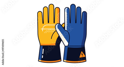 Pair of protective work gloves.