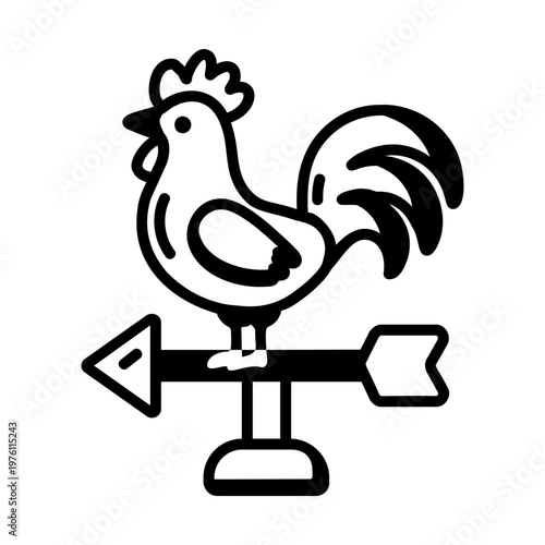 Glyph style icon showing a weather vane