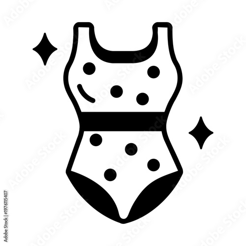 A glyph style icon showing a swimsuit