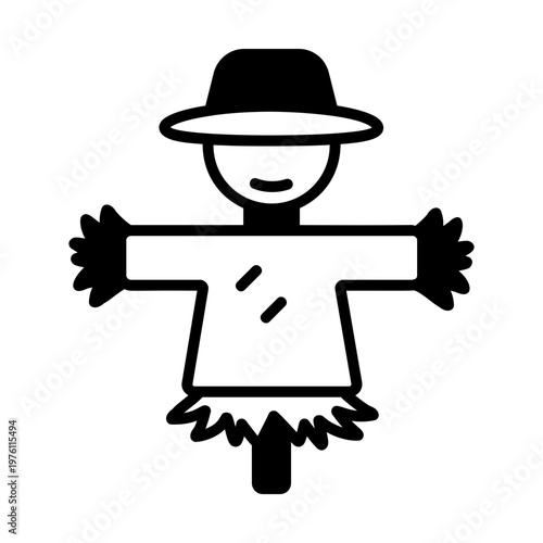 A glyph style icon showing a scarecrow