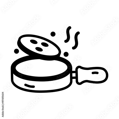 A glyph style icon showing a pancake