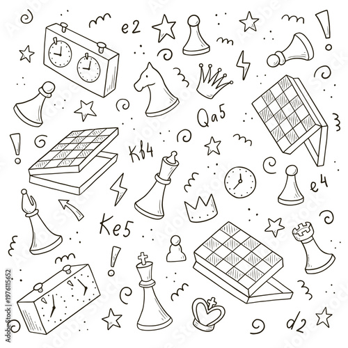 Board games doodles set hand drawn vector illustration sketch icons of cards dice and pawns checkers