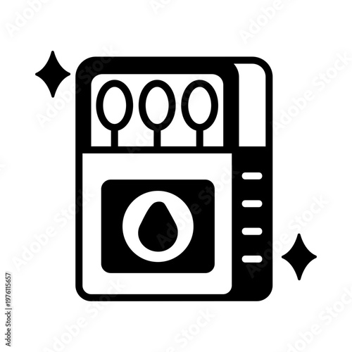 A glyph style icon showing a kitchen matchbox