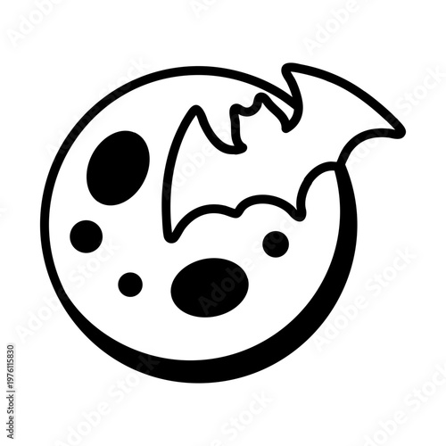 A glyph style icon showing a blood moon