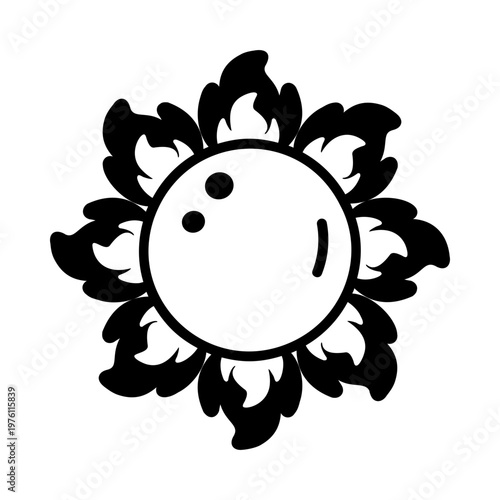 A glyph style icon showing solar