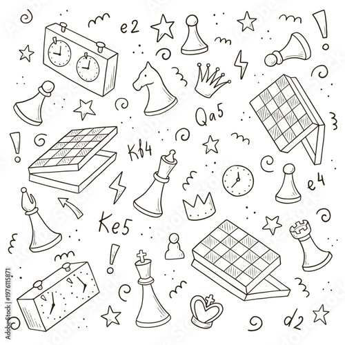 Board games doodles set hand drawn vector illustration sketch icons of cards dice and pawns checkers