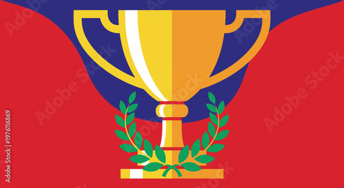 Golden Trophy Cup Award Symbol.