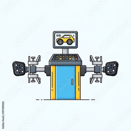 Tire wheel alignment machine equipment.