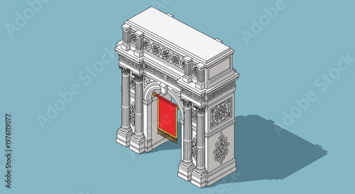 Detailed 3D Arc de Triomphe Model.