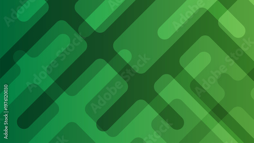 green abstract background with diagonal rounded shapes and gradient layers for modern design, suitable for corporate identity and web banners.