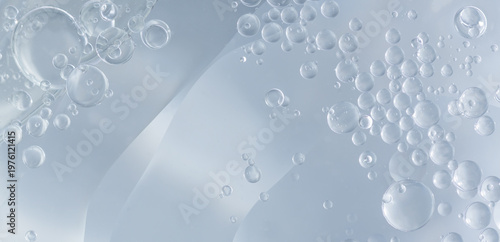 Abstract blue water oil bubbles background