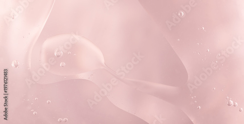 Abstract Pink water bubbles oil background