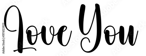 Love you modern text design element
