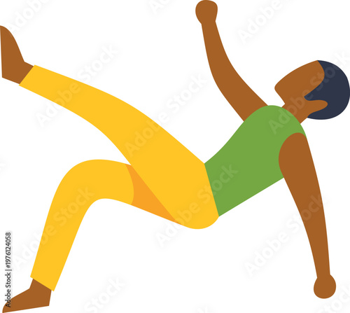 Man performing dynamic capoeira movement, kicking during a workout