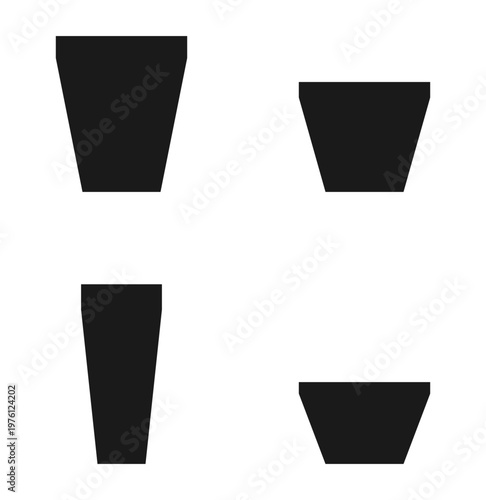 Set of flower pots silhouettes