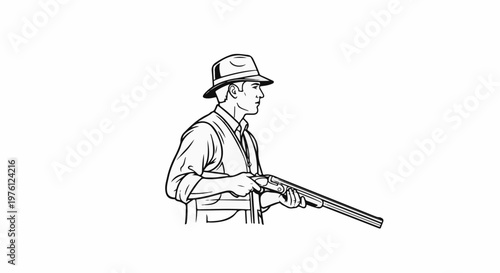 Man in hat with shotgun