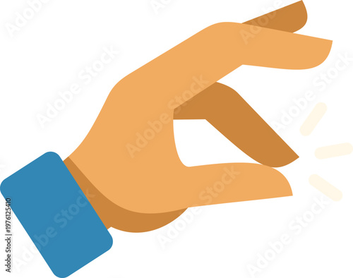 Hand showing finger snap motion ideal for easy, quick, or instant concepts