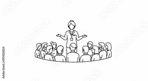 Person in uniform speaking to an audience