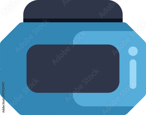 Blue container with a dark lid, representing a beauty product or medical cream