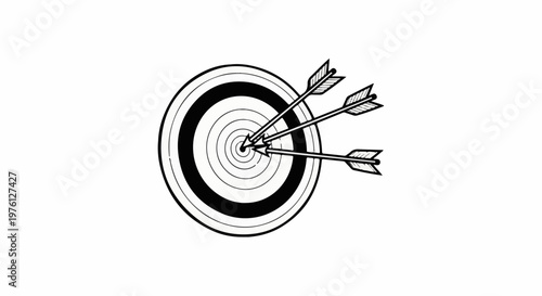 Three arrows hit the bullseye on a target