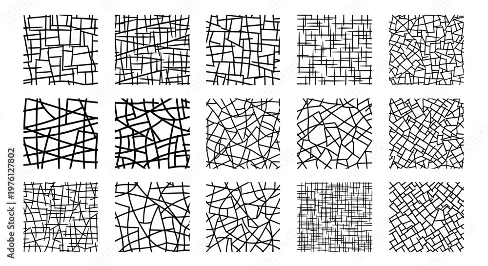Fototapeta premium A collection of abstract geometric patterns on transparent background