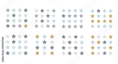 A set of colorful star ratings on transparent background for business use