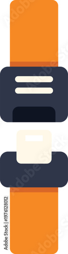Orange seatbelt buckle icon representing safety and travel security