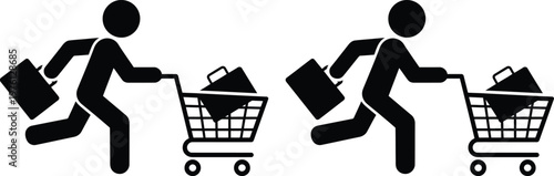 Icons representing scheduled tasks and completed activities with calendars and checkmarks