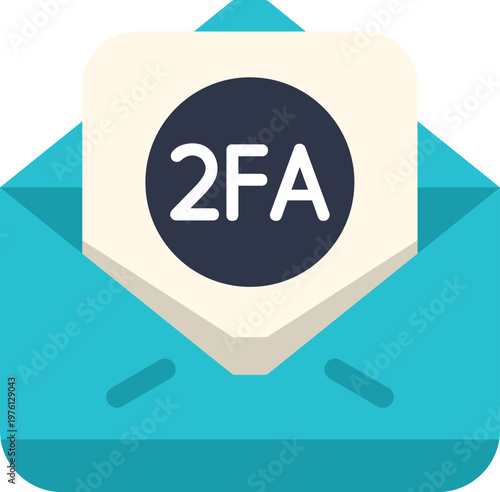 Envelope receiving a notification with 2fa code for secure login