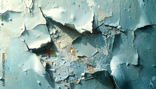 Peeling green paint on aged surface