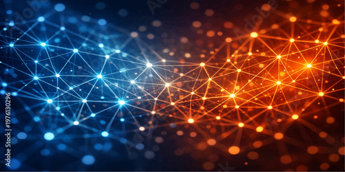 An abstract Christmas holiday background features glowing blue stars and shiny lights in a magic night sky illustration with a bright decorative design for a technology wallpaper backdrop