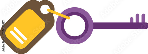 Key with a tag providing access and identification