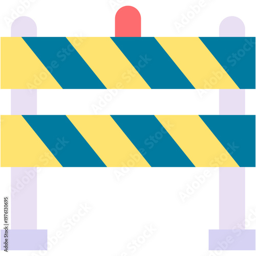 Vector Icon Barriers, Stop, Obstacle, Traffic Barrier, Road Barrier
