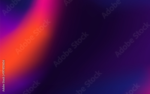 Vibrant neon gradient background with intense orange, purple, and magenta light.
