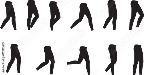 Set of human legs walking and running animation frames vector illustration