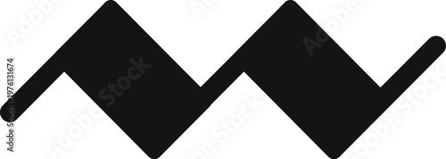 Black zigzag line graphic forming a simple repetitive pattern on a white background