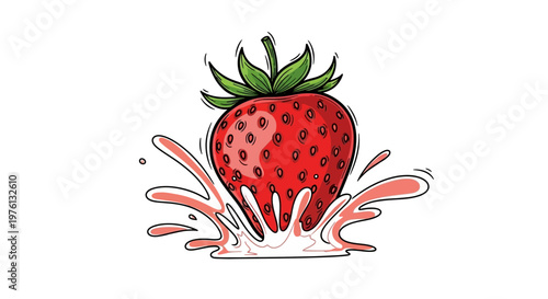 Fresh Strawberry Fruit Splat Juice.