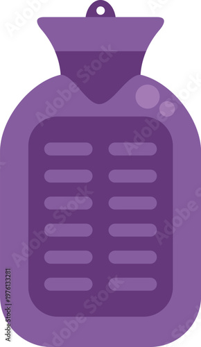 Purple hot water bottle providing comforting warmth for aches and pains