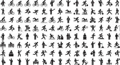 Human activity silhouette icons set for various uses vector illustration