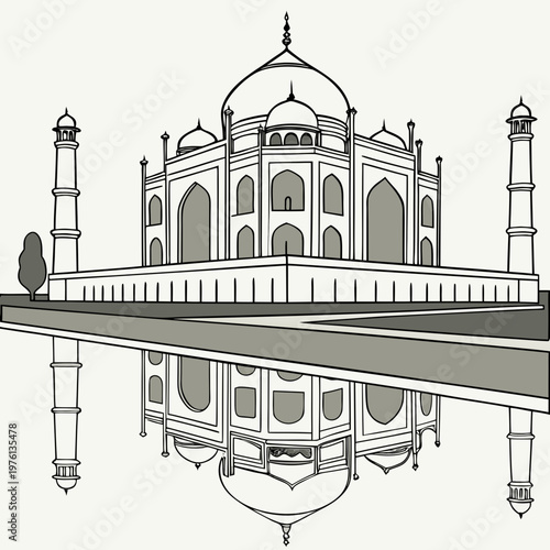 taj mahal vector illustration