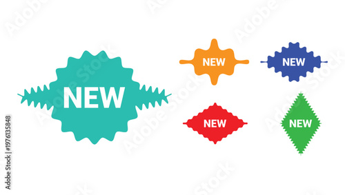 New arrival tag icon and New arrival badge icon colorful illustration.