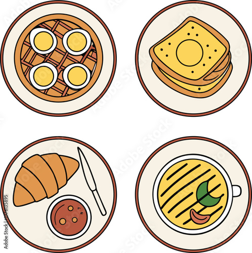 Local Market Stall Vector Set with Street Food Vendor Booths Outdoor Retail Stands and Fairground Concession Kiosks