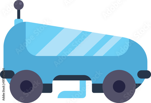 Blue space rover on wheels for planetary exploration and discovery icon